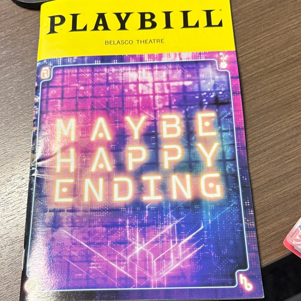Playbill Maybe Happy Ending Poster - Yellow and Purple